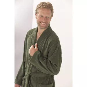 Herr Kimono Morgonrock Fieldgrön