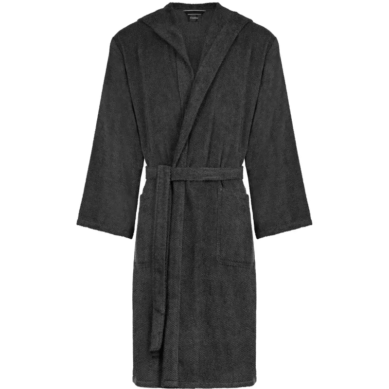 Herr Morgonrock med Huva Basaltgrå