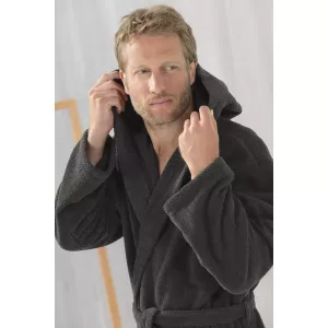 Men’s Hooded Bathrobe Basalt Grey