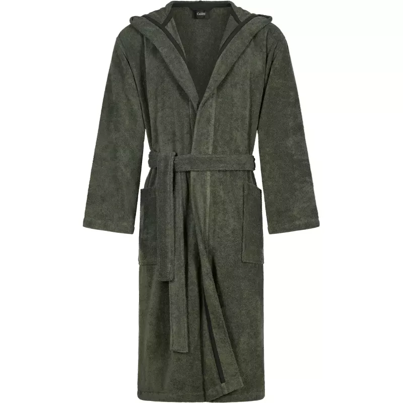Herr Morgonrock med Huva Fieldgrön