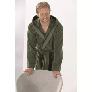 Herr Morgonrock med Huva Fieldgrön