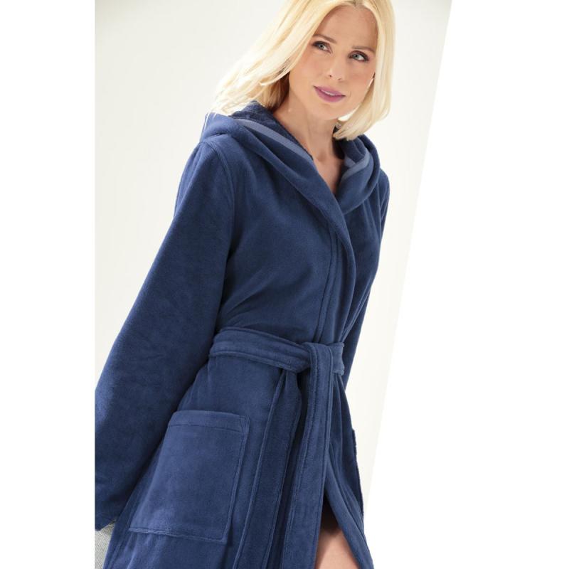 Cawö Home Women's Hooded Bathrobe 825