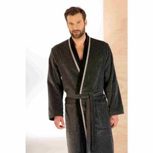 Mens bathrobe 4839-79 silber/schwarz