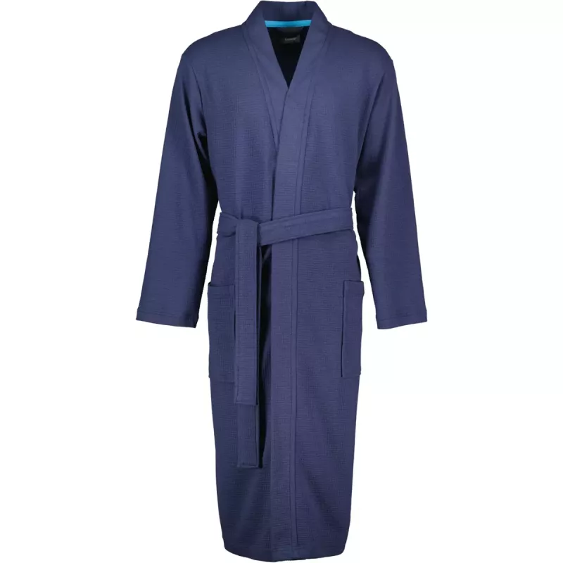 Cawö Men's Extra light Kimono Robe 816-14 Navy blue