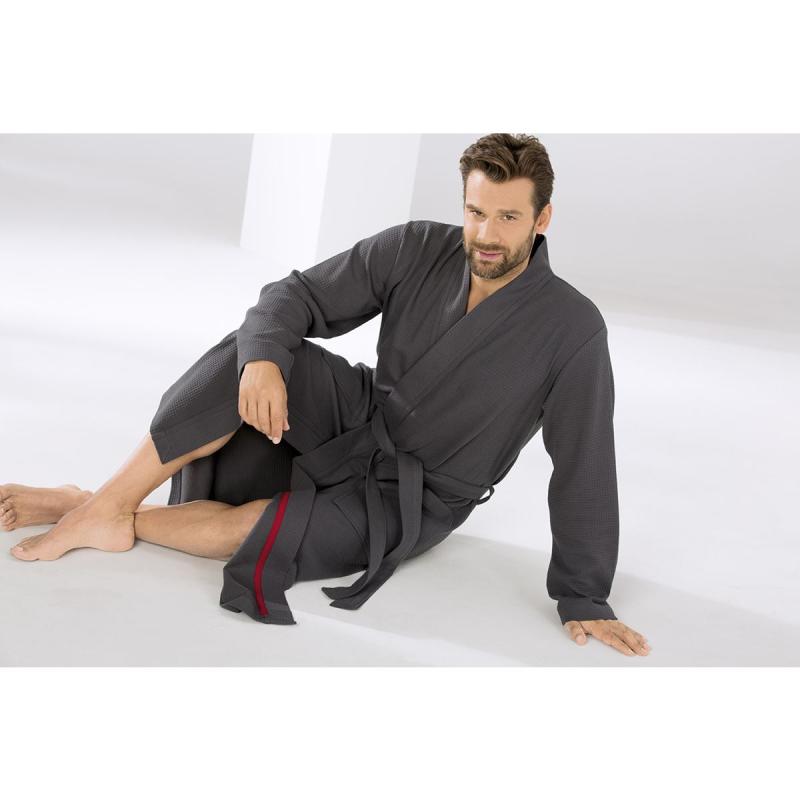 Cawö Men's Extra light Kimono Robe 816-72 Anthracite