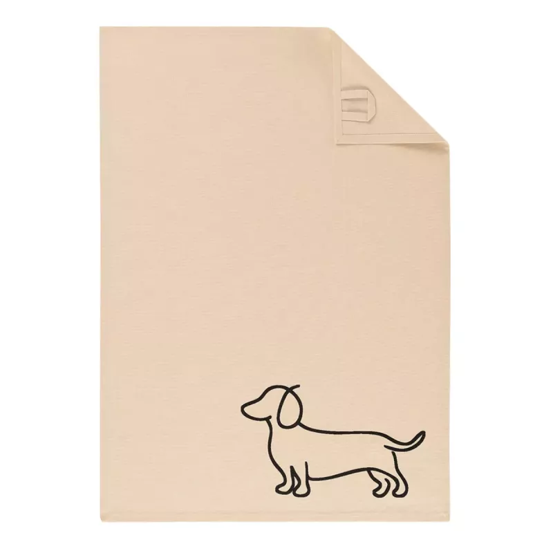 Cawö Kitchen Towel - Cotton Tea Towel 50x70 cm - We Love Dogs Companion Black-Beige