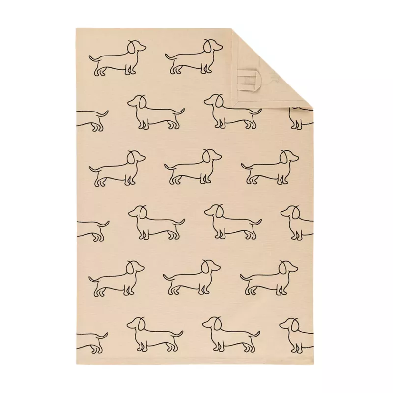 Cawö Kitchen Towel - Cotton Tea Towel 50x70 cm - We Love Dogs Black-Beige