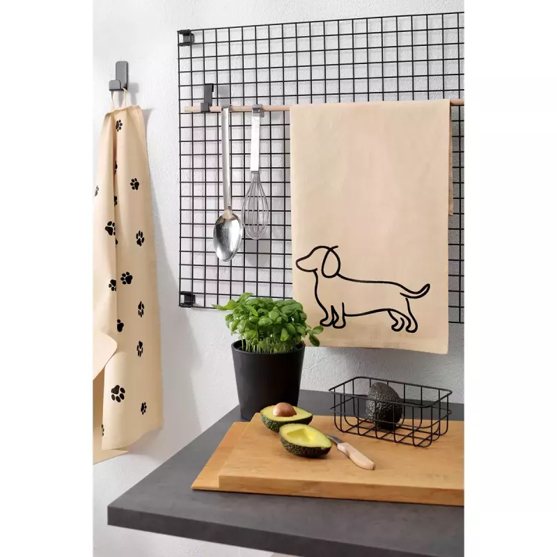 Cawö Kitchen Towel - Cotton Tea Towel 50x70 cm - We Love Dogs Black-Beige