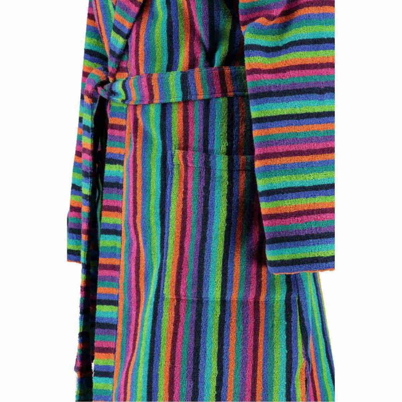 Kort färgglad morgonrock för dam av frotté. Badrock med huva online från CAWÖ.