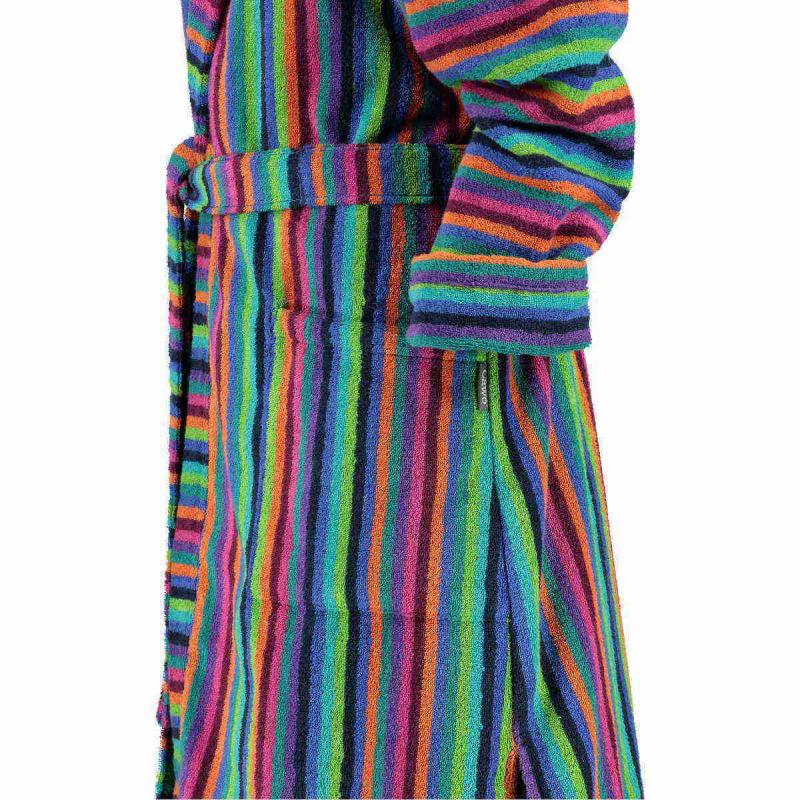 Kort färgglad morgonrock för dam av frotté. Badrock med huva online från CAWÖ.