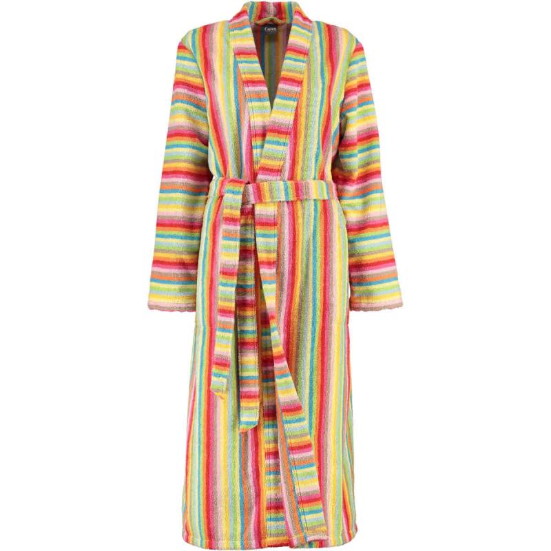 CAWÖ Womens Long Colorful Kimono Terry Bathrobe 7080-25