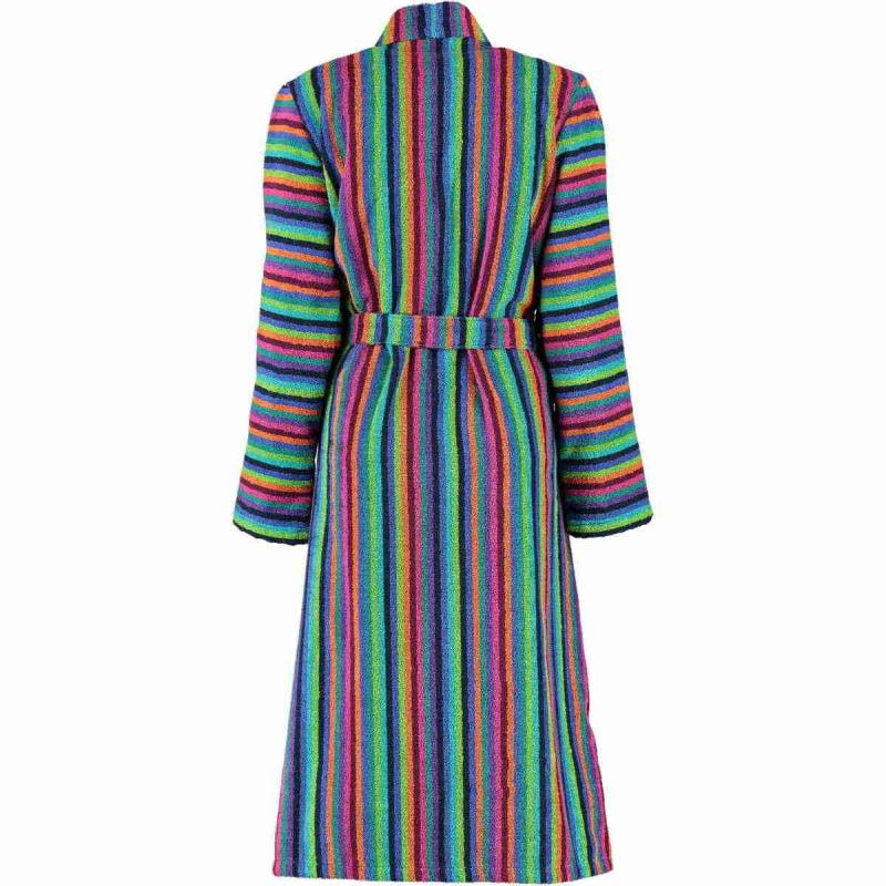 Lång färgglad morgonrock för dam av frotté. Kimono badrock 7048 84 från Cawö.