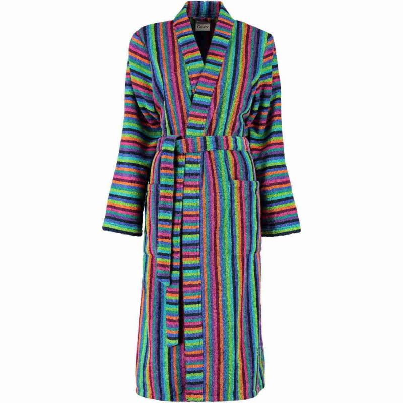 Women's long colorful velour kimono terry bathrobe 7048-84 from CAWÖ.