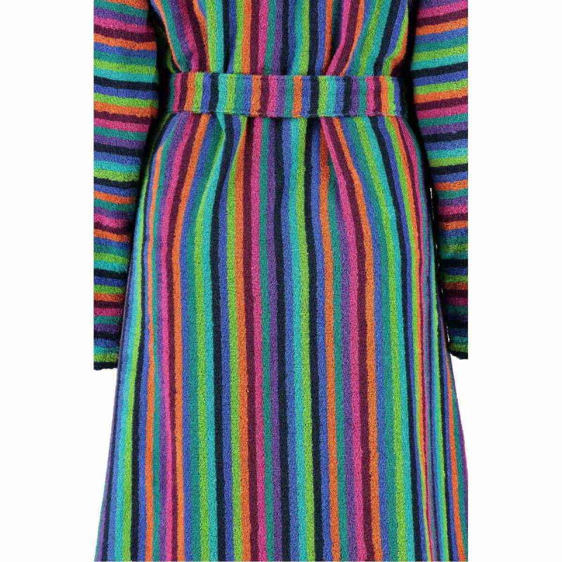 Lång färgglad morgonrock för dam av frotté. Kimono badrock 7048 84 från Cawö.