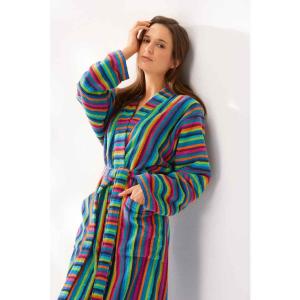 Women's long colorful velour kimono terry bathrobe 7048-84 from CAWÖ.