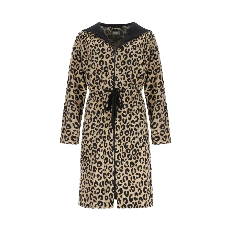 Cawö Leo 854-39 Women's Hooded Bathrobe Camel