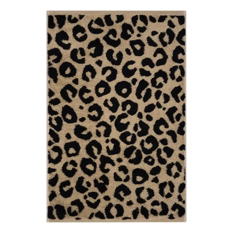 Cawö Leo cotton towel, leopard print – camel beige 540-39