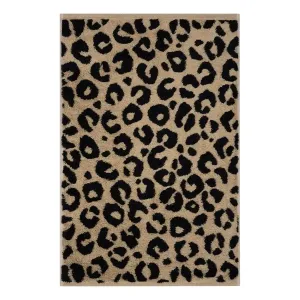 Cawö Leo cotton towel, leopard print – camel beige 540-39