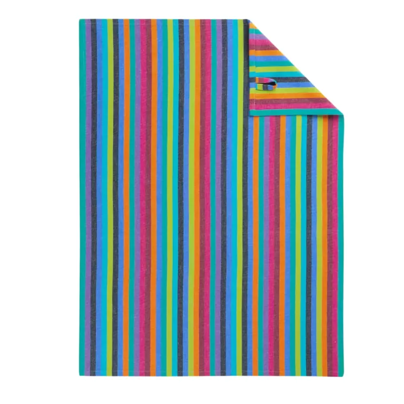 Cawö Lifestyle Striped Kitchen Towel - Tea Towel Cotton 50x70 cm - Dark Multicolor
