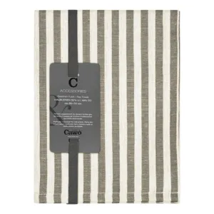 Cawö Linen Classics kitchen towels 2-pack striped metal grey 50×70 cm 537-73