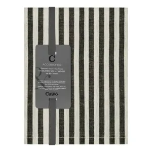 Cawö Linen Classics kitchen towels 2-pack striped black 50×70 cm 537-93