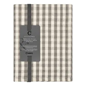 Cawö Linen Classics kitchen towels 2-pack checked metal grey 50×70 cm 538-73