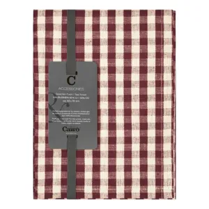 Cawö Linen Classics kitchen towels 2-pack checked burgundy 50×70 cm 538-83