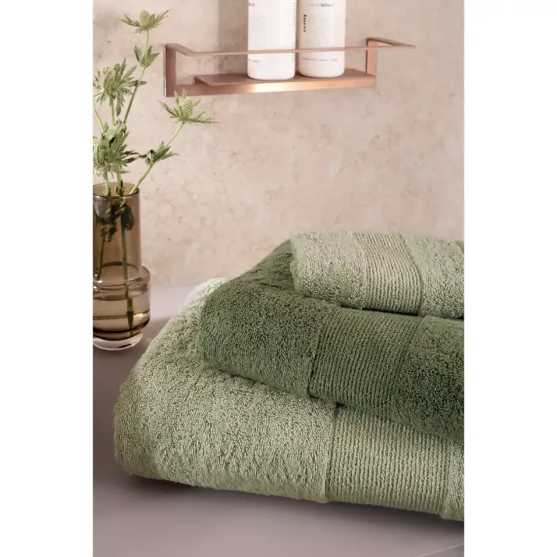 Cawö Luxury 100% cotton terry towel – olive green 5000-497