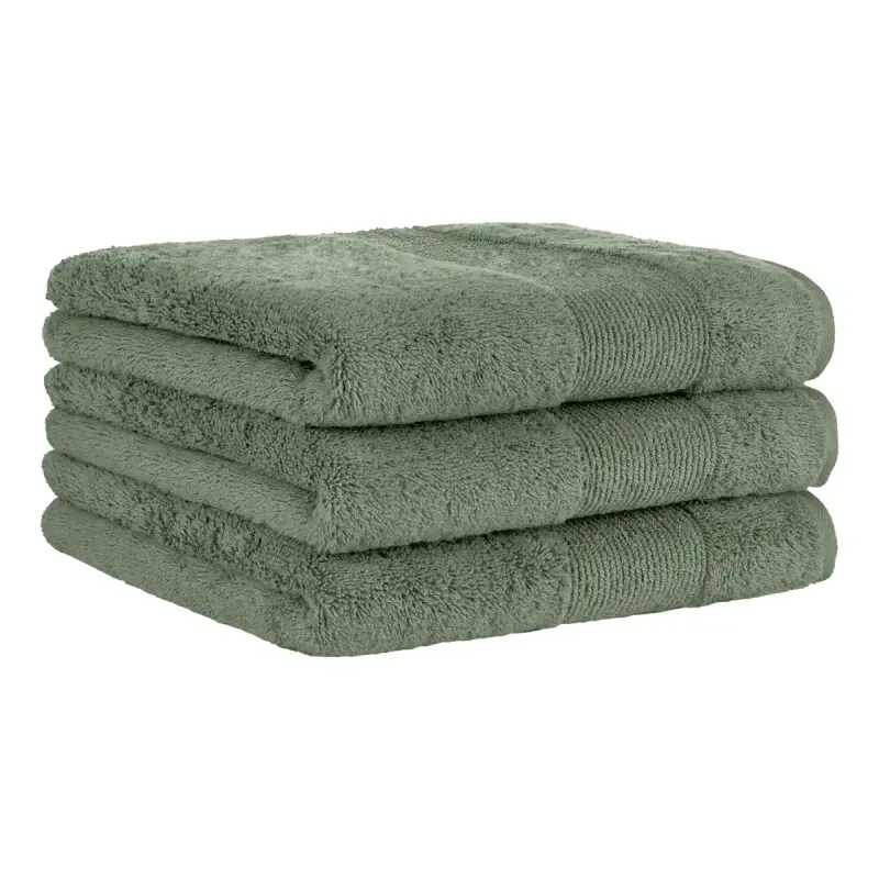 Cawö Luxury 100% cotton terry towel – olive green 5000-497
