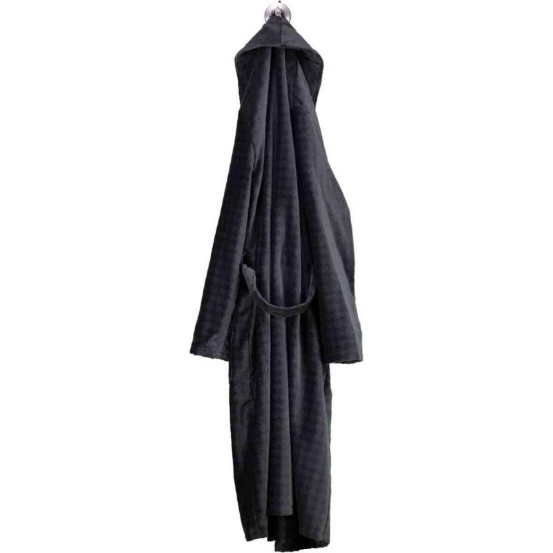 Cawö Luxury Home shawl collar anthracite long velour bathrobe
