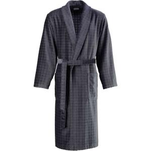 Cawö Luxury Home shawl collar anthracite long velour bathrobe