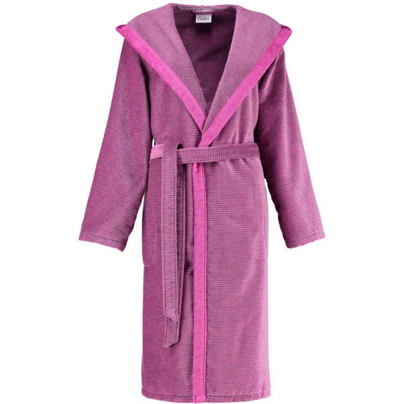 Cawö women's bathrobe long pink hooded velour robe 6425-87 online