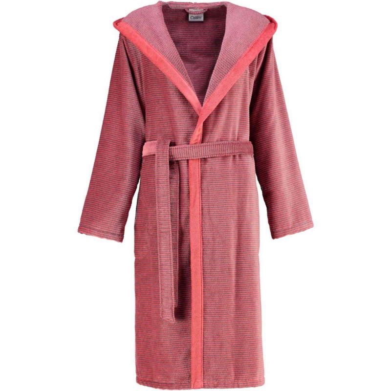 Cawö women's bathrobe long red hooded velour robe 6425-27 online