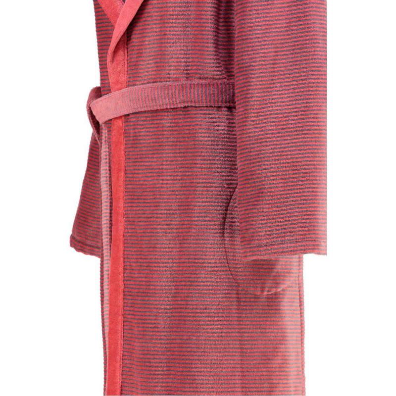 Cawö women's bathrobe long red hooded velour robe 6425-27 online