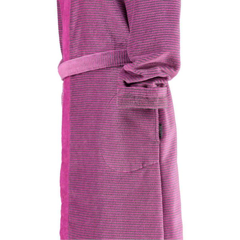 Cawö morgonrock dam lång rosa kimono badrock velour 6431-87