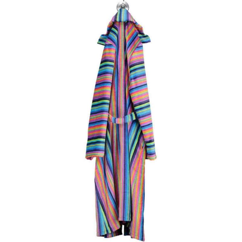 Cawö Färgglad Morgonrock Dam Dragkedja Lång Kimono Badrock 1456-14
