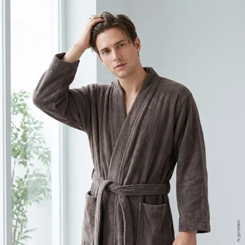 Cawö men's kimono bathrobe – Pepper 828-37