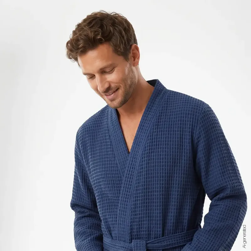 Cawö men's kimono bathrobe – Sapphire 6845-166