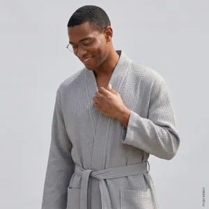 Cawö men's bathrobe lightweight kimono style – Metal 816-71