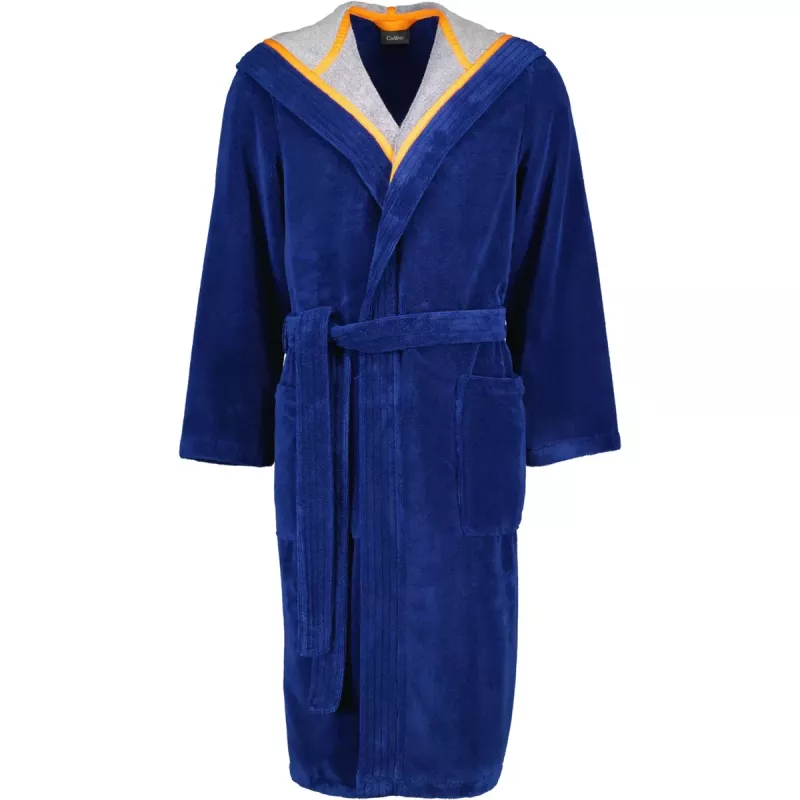 Cawö Men's Hooded Bathrobe 831-13 Navy blue