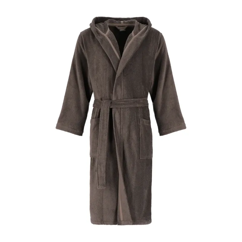 Cawö men's hooded bathrobe – Pepper 829-37