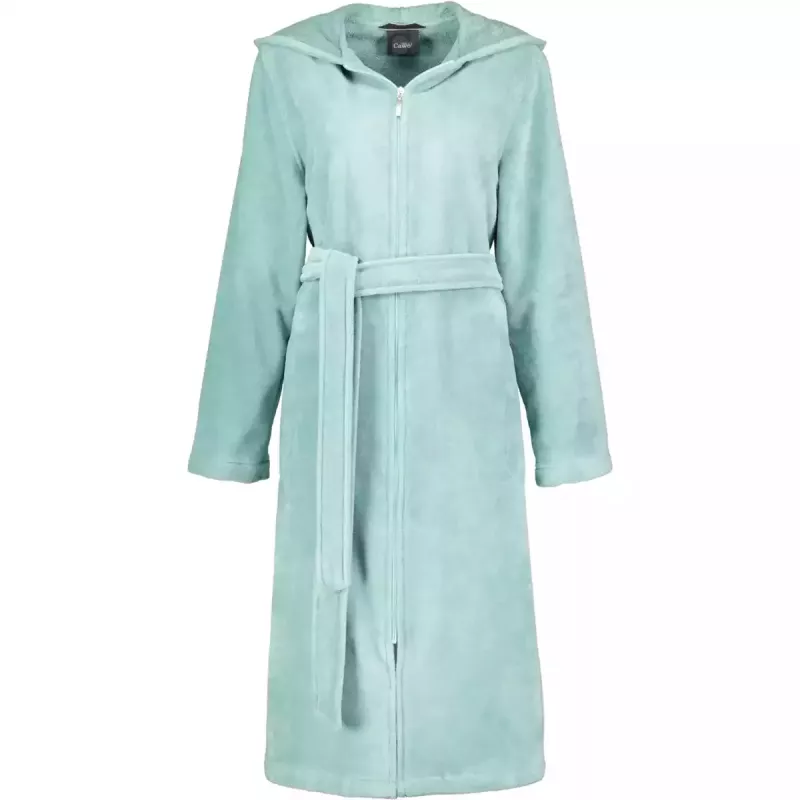 Cawö Women's Bathrobe with Hood 837-44 Sea green