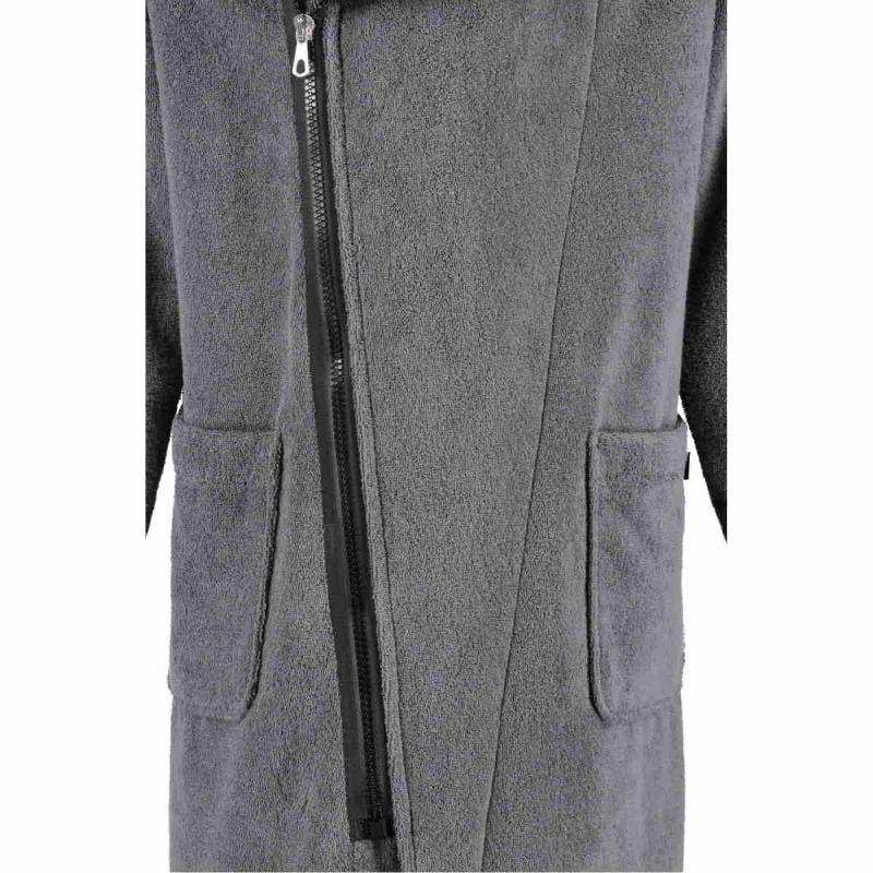 Cawö morgonrock med diagonal dragkedja och huva för men 6516-774