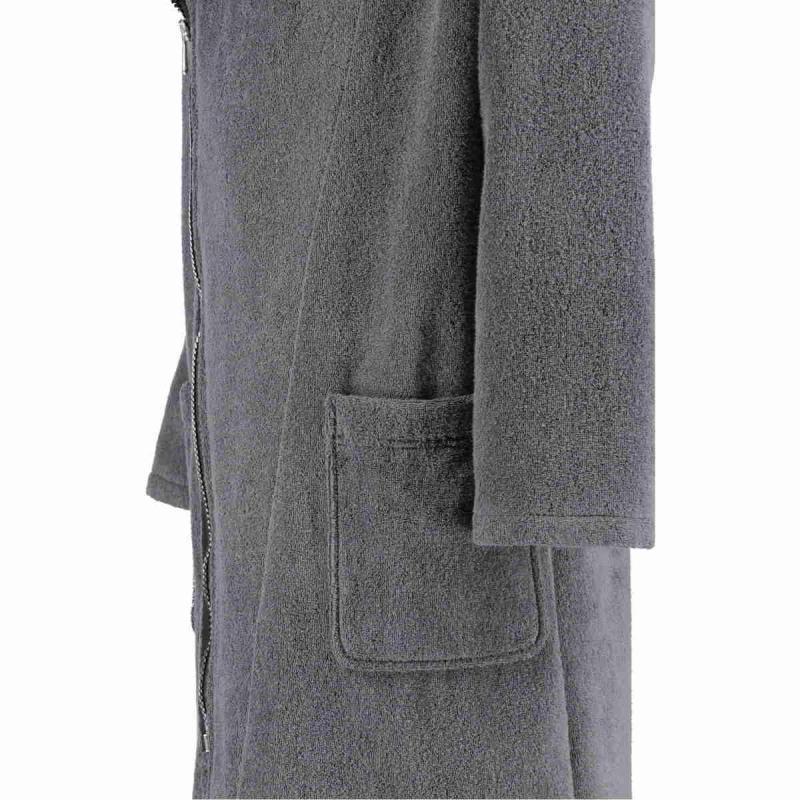 Cawö morgonrock med diagonal dragkedja och huva för men 6516-774