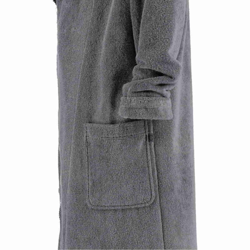 Cawö morgonrock med diagonal dragkedja och huva för men 6516-774