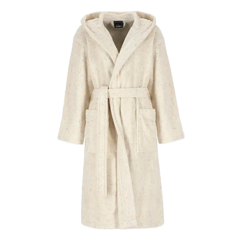 Cawö Neon Highlights 849-33 Women's Hooded Bathrobe Natural/Sparkle