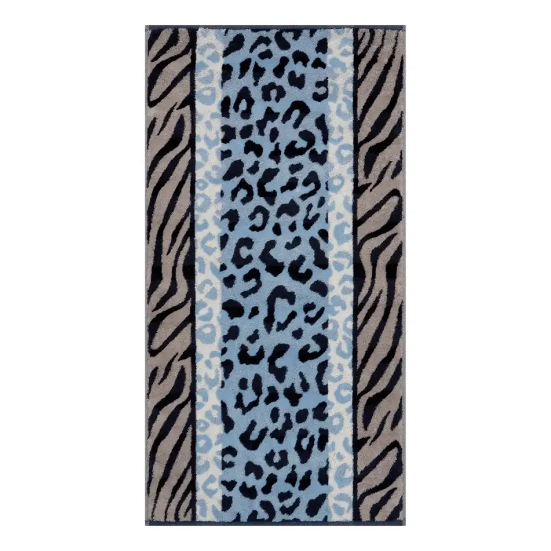 Cawö Noblesse Animal cotton towel, animal print – sky blue 1090-11