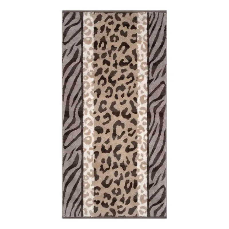 Cawö Noblesse Animal cotton towel, animal print – sand beige 1090-33