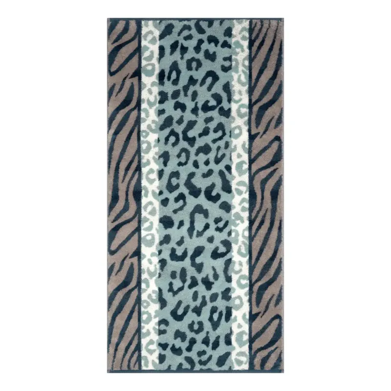 Cawö Noblesse Animal cotton towel, animal print – emerald green/teal 1090-44