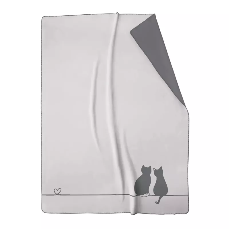 Pläd Cute cats Sten-antracit